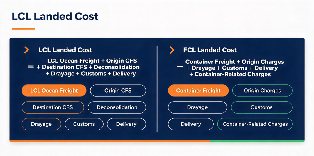 FCL and LCL Landed Cost